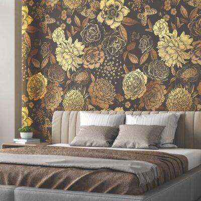 Floral Wall Highlighter Tile TL 05741 Jewel Timber Blossoms 4 ft x 2 ft Vitrified Matte Finish - 9 mm | Suitable for Living Room, Bedroom, Bathroom & Foyer