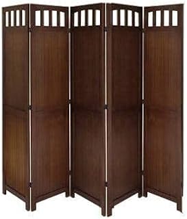 Habiba Art Store Wooden Room Partition/Screen/Room Divider/Room Separator Traditional Handicrafts (5 Panel)