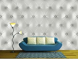 UK INTERIOR DESIGN 3D Wall Sticker Silver Sofa Wallpaper for Home Decor Office Living Room Bedroom Hall Kids Room Play Room HD Quality 14x14 ft.