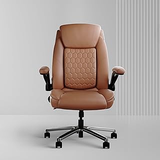 Frido 3D Posture Plus Ergonomic Chair | Adjustable Lumbar Support & 135° Recline | for Lumbar Pain & Posture Correction | Leather Chairs for Office Work, Home, Gaming | 150 kg Capacity (Tan)