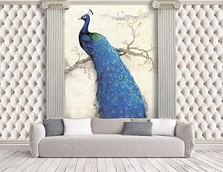 UK INTERIOR DESIGN 3D Wall Sticker Peacock Wallpaper for Home Decor Office Living Room Bedroom Hall Kids Room Play Room HD Quality 14x14 ft.