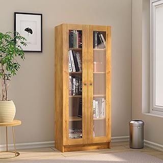 Bniture Book Shelf for Home, Multipurpose Study Room Home Decor Storage Rack Showcase Organizer for Living Room, Bedroom, Office (5.5 x 2.2 Feet) (Giant Wood)