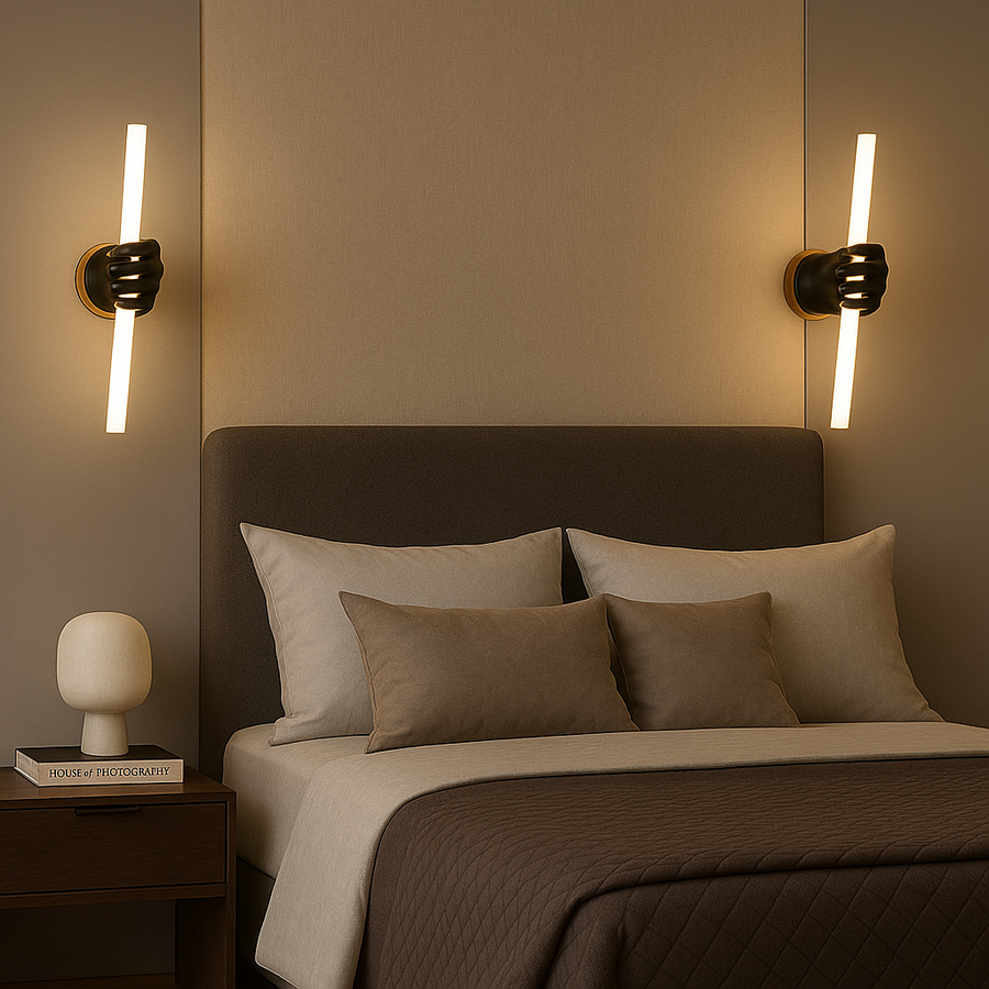 Modern Wall Light with Hand-Holding Tube Design – Creative LED Wall Lamp for Living Room