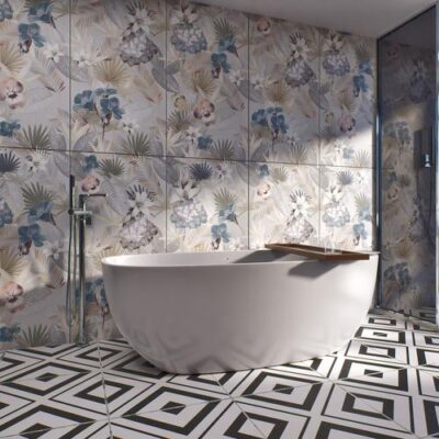 Tropical Wall Tile TL 05553 Vivid Fusion Decore 4 ft x 2 ft Matte Finish Vitrified Tile - 9 mm | Suitable For Living Room, Bathroom, Bedroom