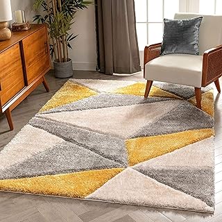 Kashish Rugs Shaggy Rug Handmade Microfiber Cozy Super Soft & Plush Fluffy Shaggy Carpets with 2 inch Thickness 10x14 Feet-Ivory Must & Grey