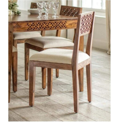 DESIGNER WOODEN DINING CHAIR WITH SEAT CUSHION !