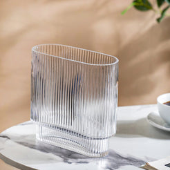 Ripple Modern Glass Vase 8 Inch
