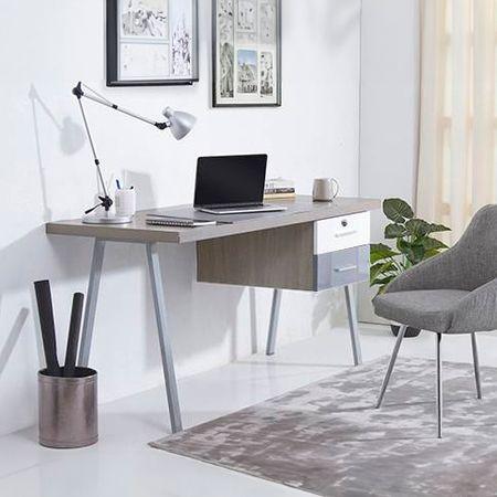 Twain Engineered Wood Study Table in Cherry Melamine Finish