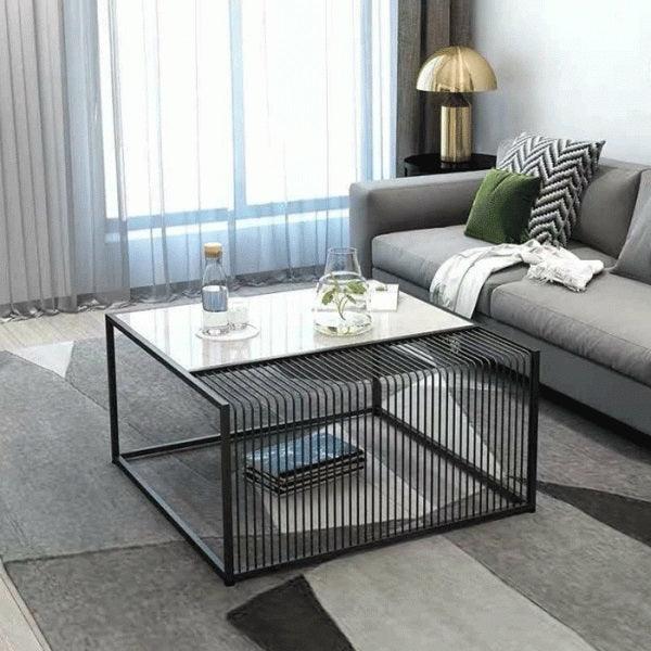 Black Metallic Monochrome Wire Coffee Table | Center Table For Living Room | Tea Table