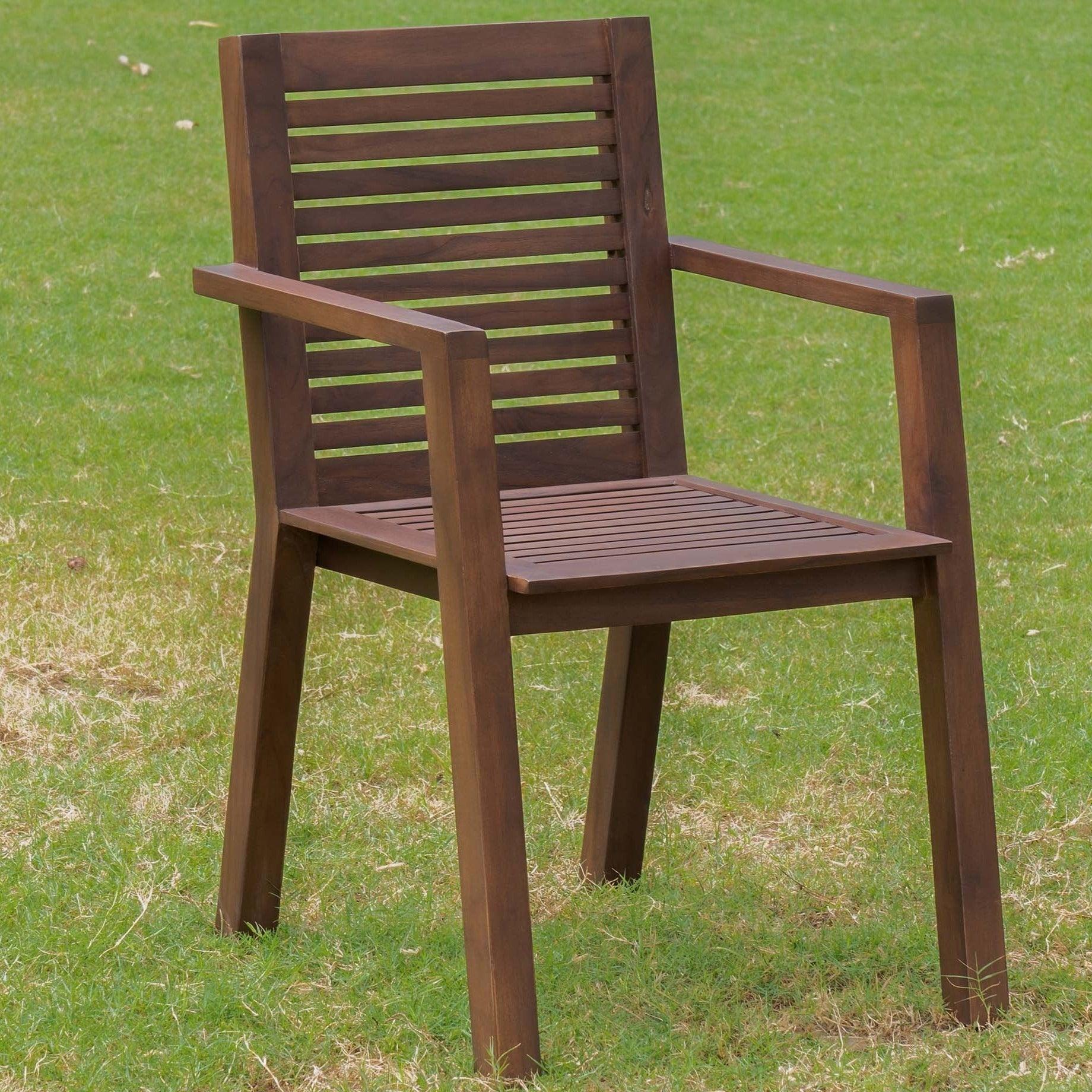 Alfresco Minimal Wooden Outdoor Arm Chair For Home & Balcony