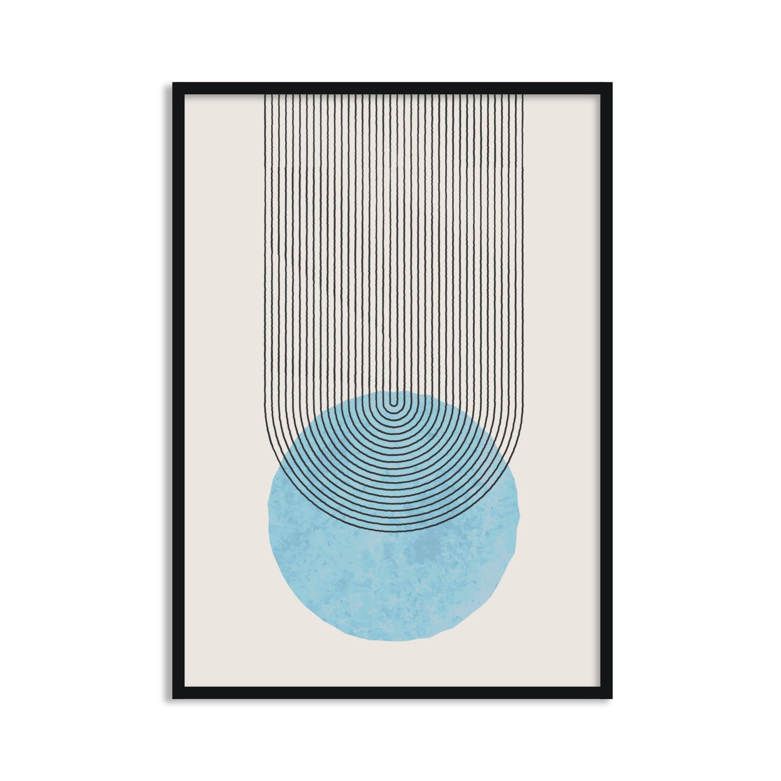 Geometric Semicircle Design Wall Art Framed Painting For Living Room Bedroom and Home Decor