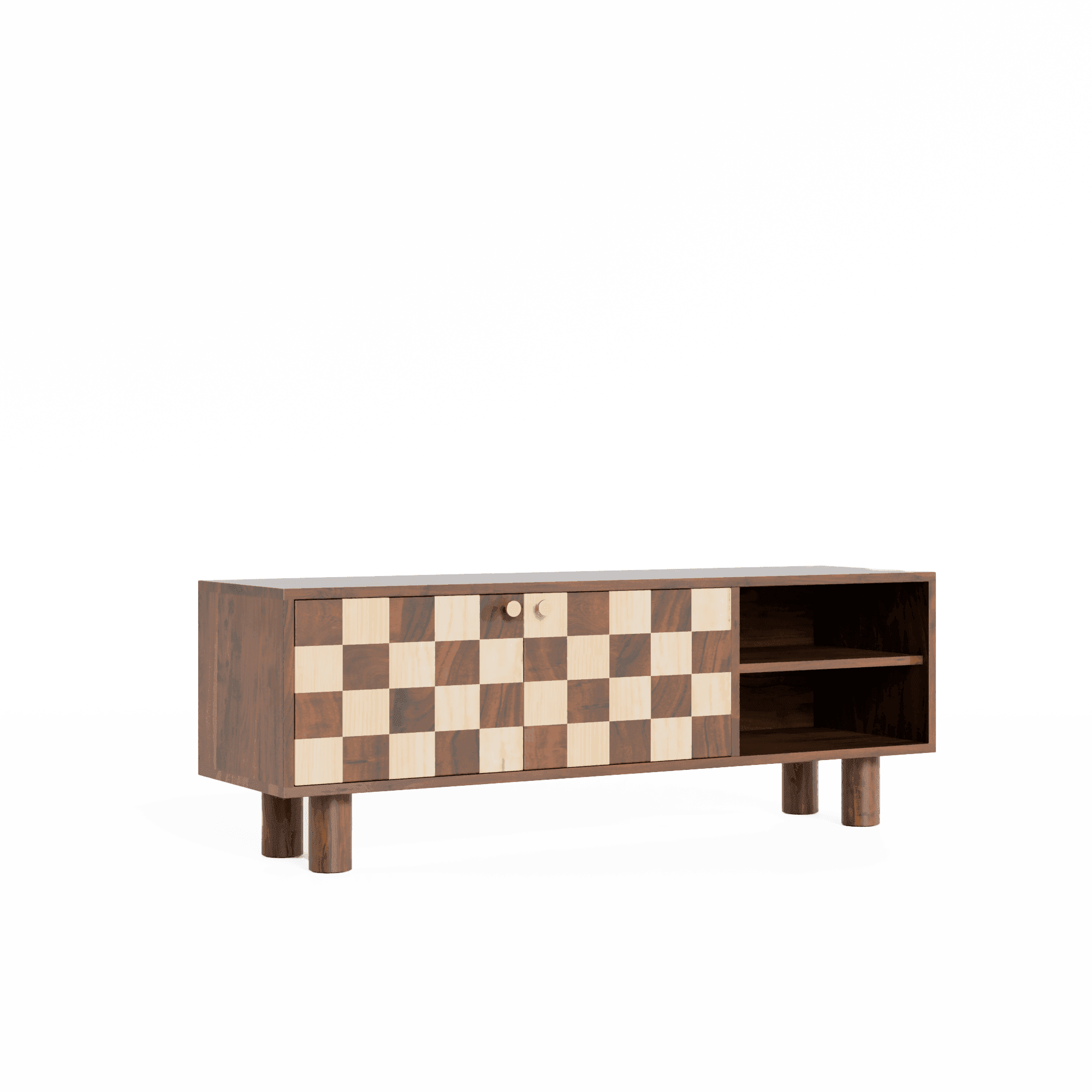 Chess TV Cabinet Media Console for Living Room | Wooden TV Unit