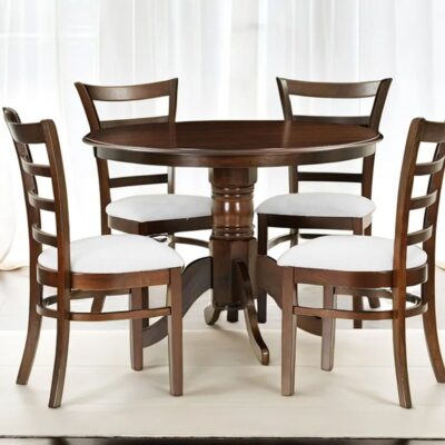Royaloak Penang Malaysian Wooden Round Dining Set 4 Seater