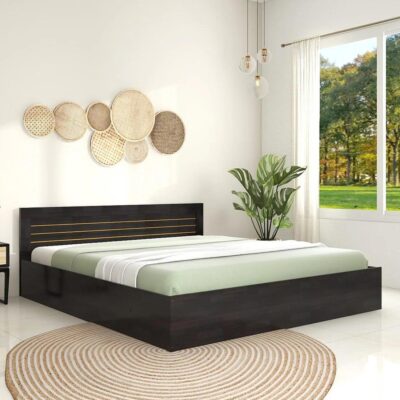 King Size Bed in Wenge Finish with Storage