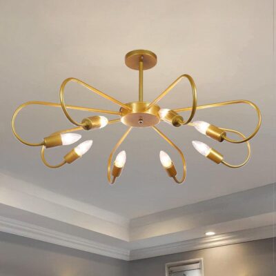 Antique Gold Iron Chandelier | E27 holder | without Bulb | Thelia