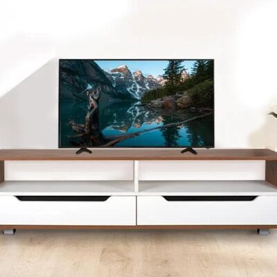 Skipper Walnut Finish TV Unit | Modern Wooden TV Stand with Storage